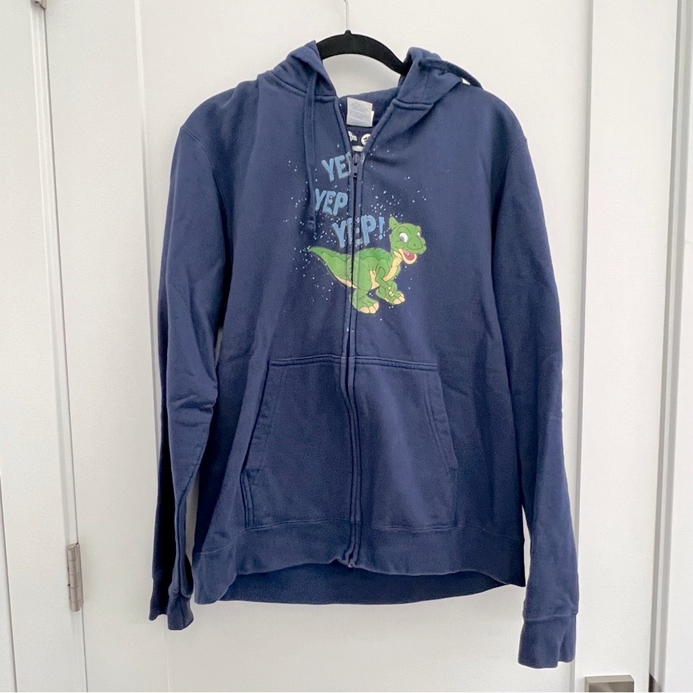 Land Before Time Ducky Blue Zip Front Hoodie